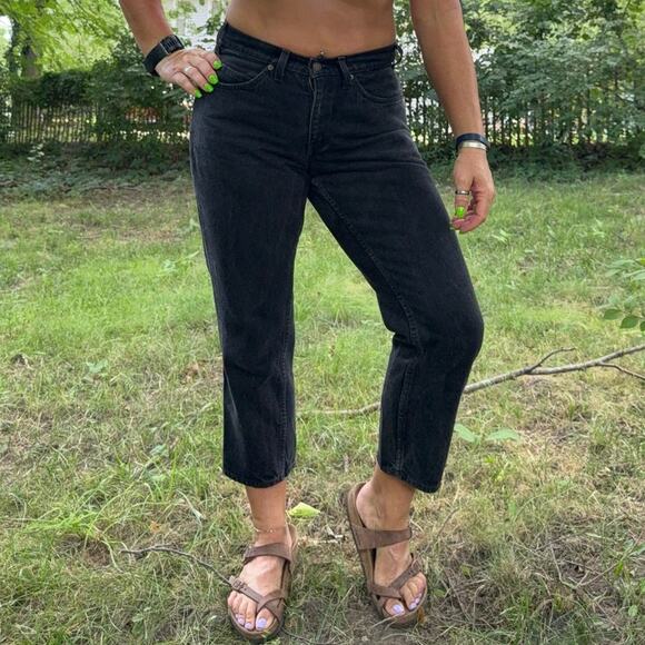 VTG 90s Levi's 550 Black Relaxed Fit Jeans Orange Tab Husky TAG 36x29 FIT 32x26 - Picture 3 of 13